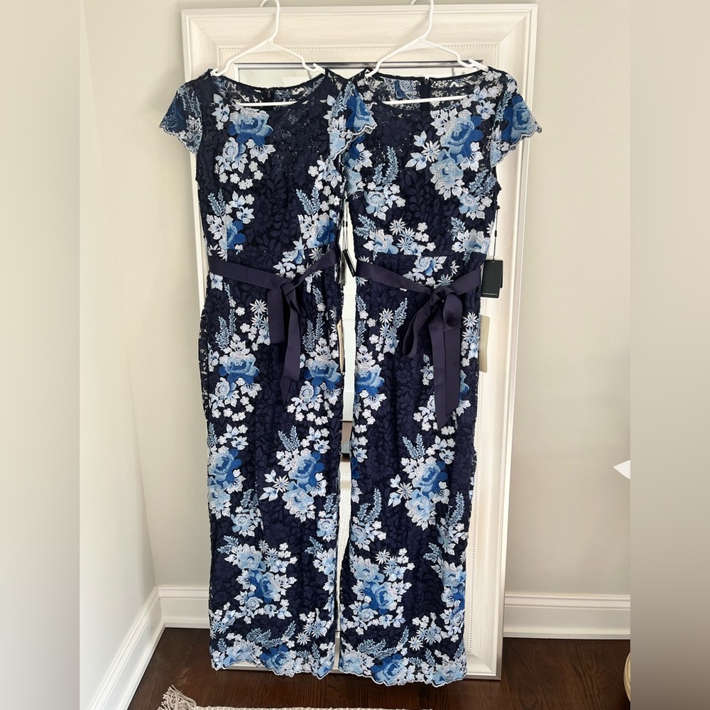 Adrianna Papell Blue Floral Maxi Dress